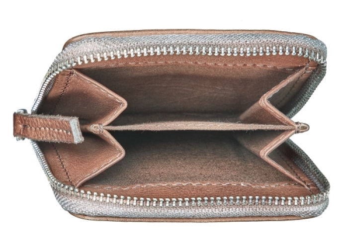 MINI ZIP WALLET TAUPE