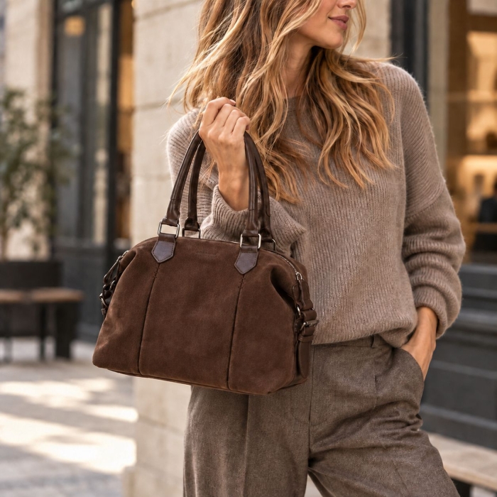 Preview: CHARLOTTA LARGE SUEDE BROWN