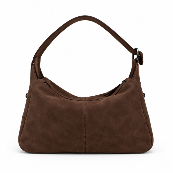 Preview: HELENA SUEDE BROWN Wildleder Handtasche