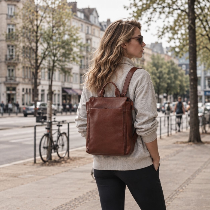 Preview: POCKET BACKPACK BURNED COGNAC
