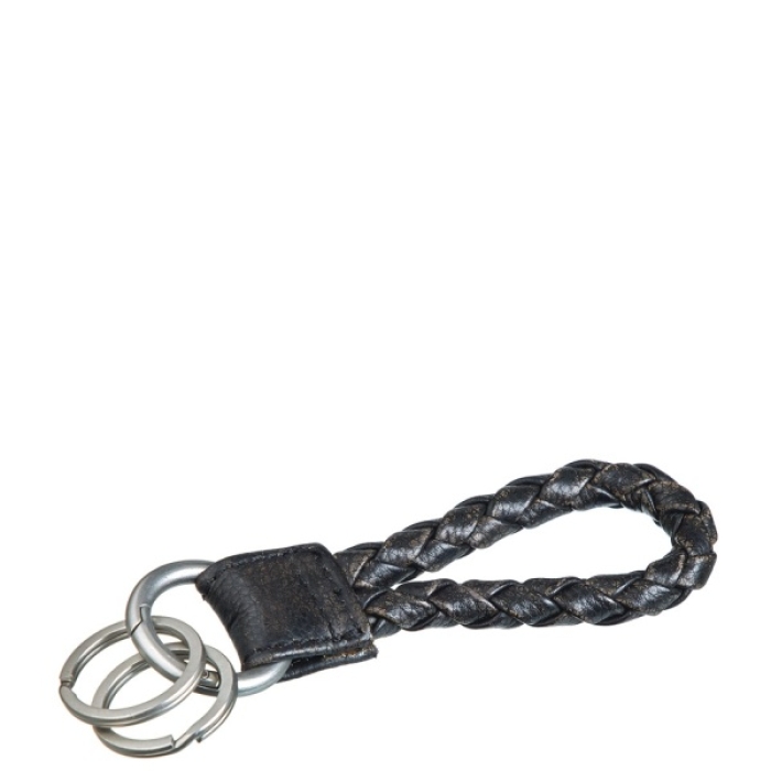 KEYRING No2 BLACK DISTRESSED