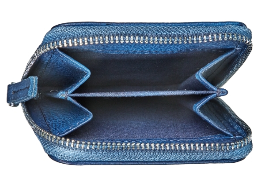 MINI ZIP WALLET BLUE Geldbörse